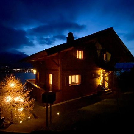 Chalet Egglen "Typical Swiss House, Best Views, Private Jacuzzi" Sigriswil Buitenkant foto